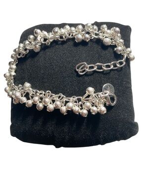 A 925 Sterling Silver Bead / Jingle Bracelet - Anklet